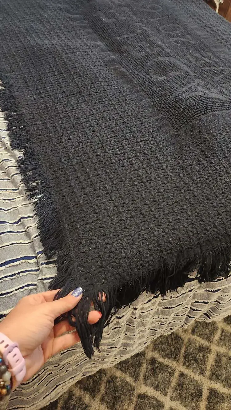 Adele Live 2016 Tour Woven Black Fringe Blanket Throw